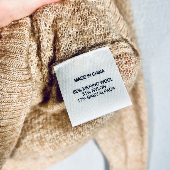 Quince Sweater Womens M Beige Tan Wool Alpaca Tunic Slouchy - Picture 5 of 11